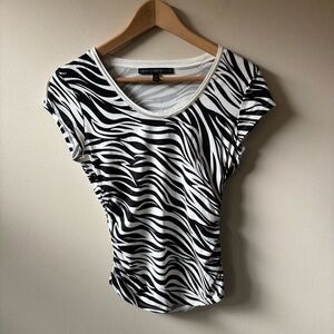 White House Black Market Zebra Print Top